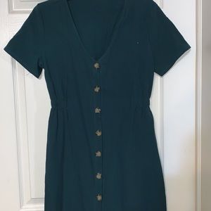 Teal button up dress size large SHEIN